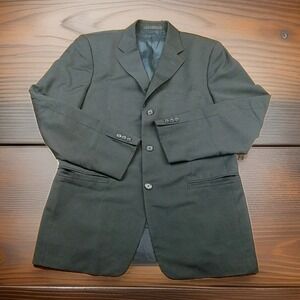 Versace Classic Black Wool 3 Button Suit Coat Size 42R Besom Pocket See Descript